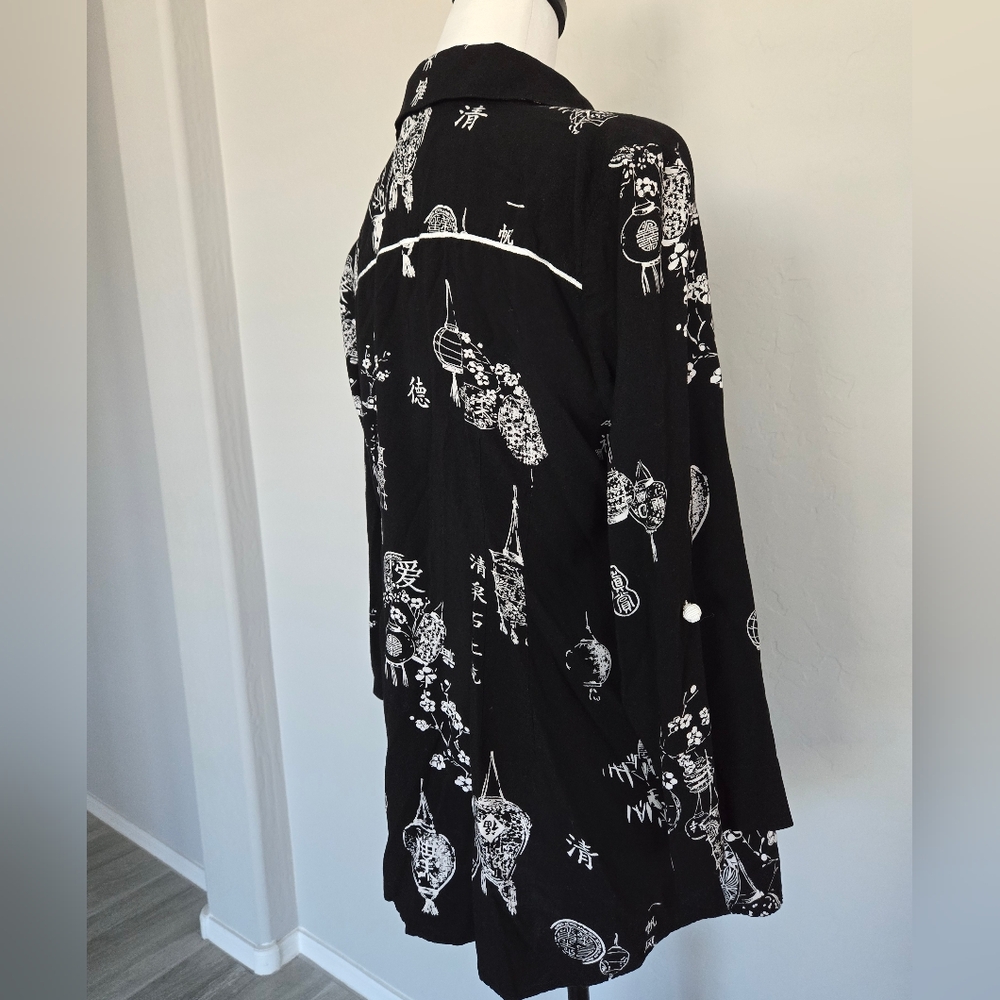 Soft Surroundings Asymmetrical Hem Asian Wrap Around Button Front Top Shirt Sz M - Picture 7 of 12